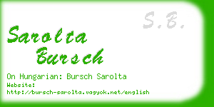 sarolta bursch business card